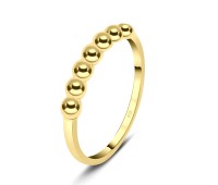 Gold Plated Dot Style Silver Ring NSR-3249-GP